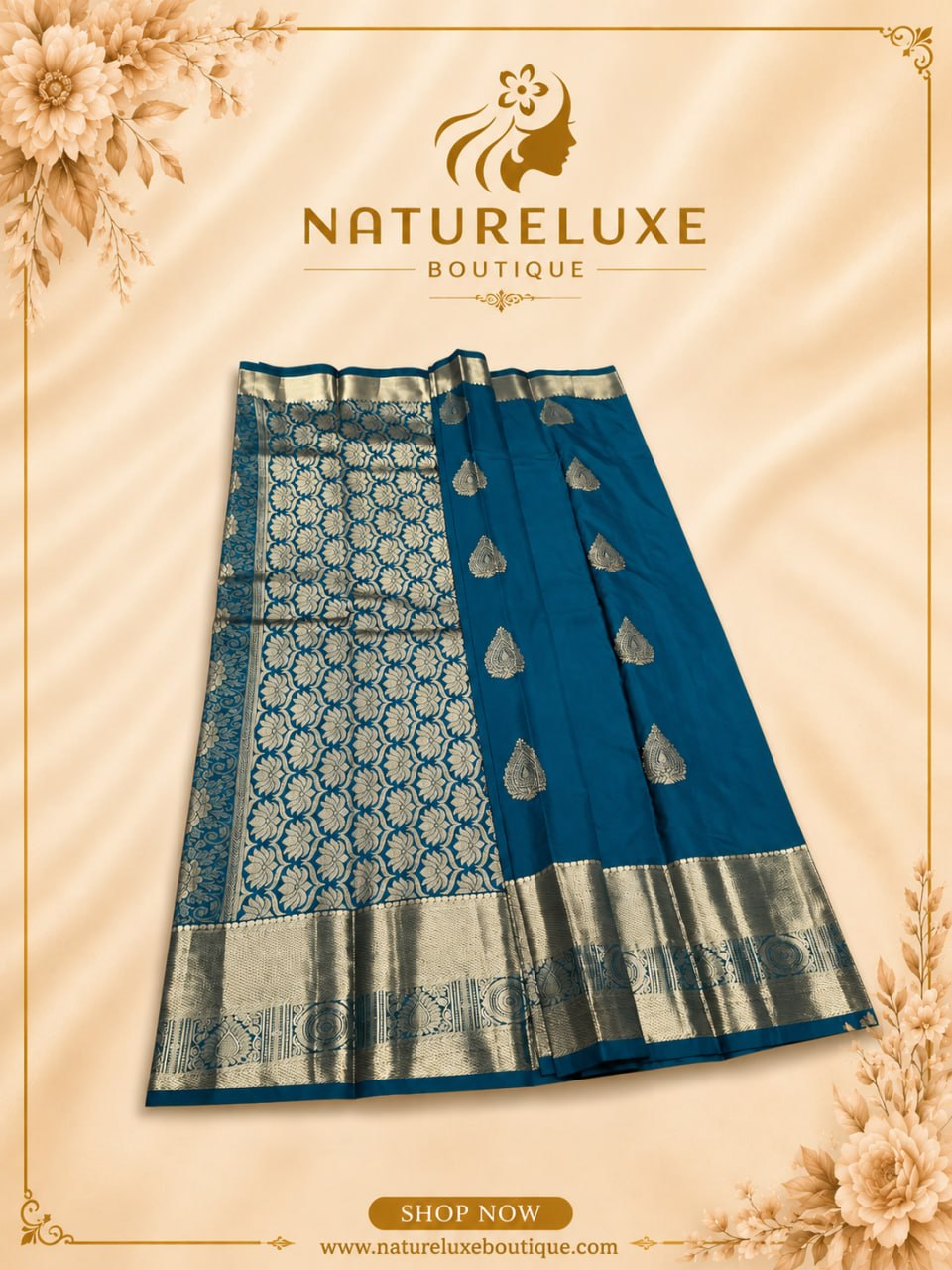 PURE MIX KANCHIPURAM EMERALD GREEN WITH GOLD