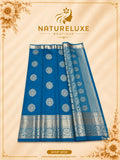 PURE MIX KANCHIPURAM BLUE WITH GOLD