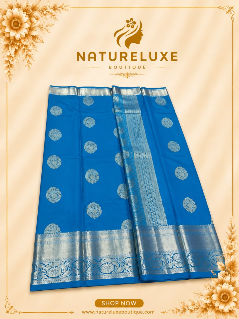 PURE MIX KANCHIPURAM SKY BLUE WITH GOLD