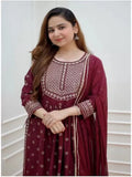 Embroidered Kurta Bottom & Dupatta Set