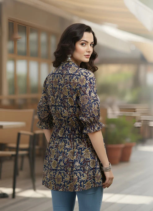 Printed Peplum Tunic
