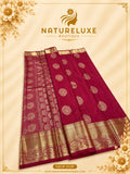 PURE MIX KANCHIPURAM DARK RED WITH GOLD